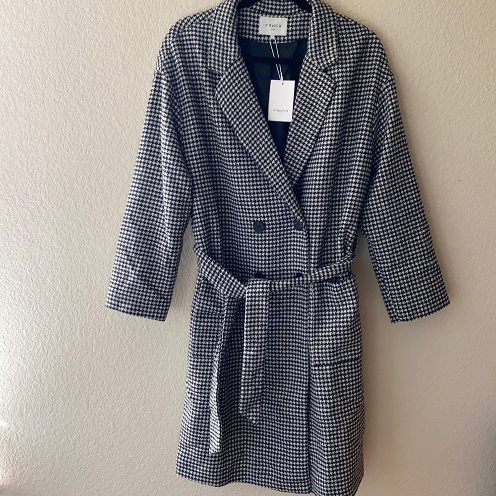 Frnch Paris Hoodstooth Lightweight Trench • L